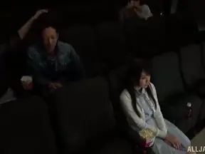 Lovely Japanese Girl Sucking Hard Cock While Riding Him at Cinema