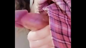 TS Sasha de Sade upskirt with hard cock