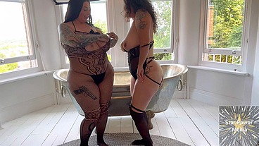 Big Booty BBW Lesbians Maddison Black & Dunken Hina Thick Ass Lesbian Quickie