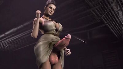 Busty babe gets destroyed by a 3D futa's massive rod in hardcore futa action