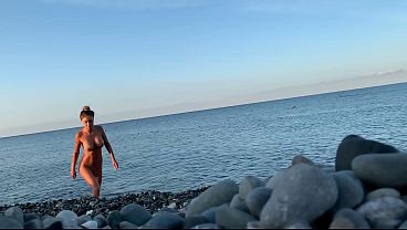 Monika Fox Swims Naked In Sea (Free)