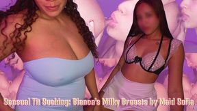 Sensual tit sucking Biancas milky breasts by maid - Sofia