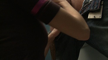 18-Year Old Nicole Ray Wacks Off Thick Cock And Gets Plowed In Restroom
