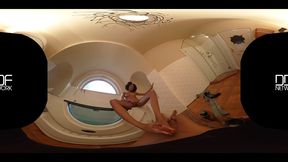 intimate pleasure: breath-taking slim babe gives pov footjob