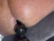 Anal Pump Stuffed XL Anal Beads. Anal Training Bisexual ❗❗❗ Pumping His Gape