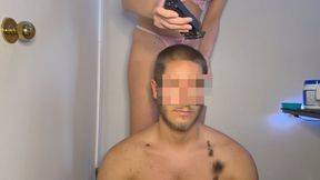 GIRL SHAVES ROOMMATES HAIR THEN GETS FUCKED