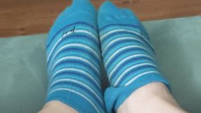 Blue Striped Ankle Socks