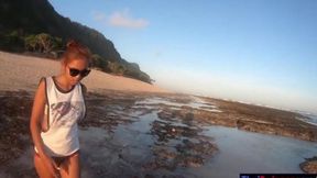 Thick Thai MILF rides brother's cock after beach