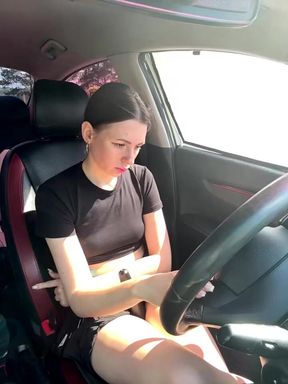 Sexy Girl in Car Selfies