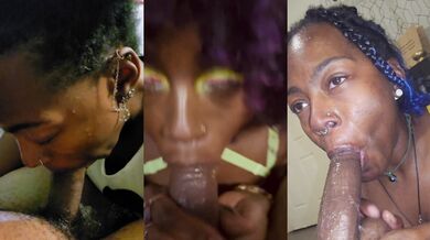 Amateur BBC throat cum compilation black girl deepthroat