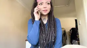 Tattooed goth babe gets impregnated by a dildo