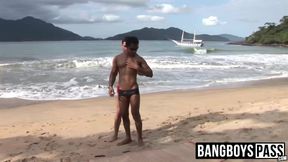 Horny Latino jock gets pounded and gaped by a big black cock