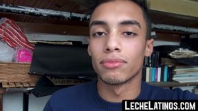 A young straight Latino facialized and banged people for cash