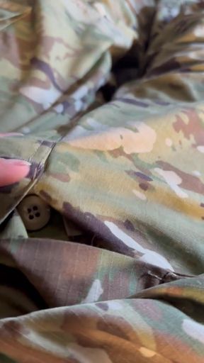 Jerking at My Sarge's Desk - Shooting Loads of Cum in My Uniform in My Barracks