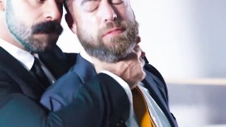 Rough ass rimming and shoving by suited Teddy Torres and Only Matt