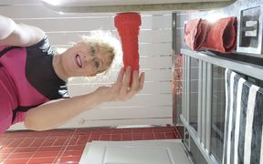 Anal Dildo and Pissing in the Bathroom with Sexy MILF Lisa Essex