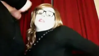 Amateur crossdresser strokes his hard cock on live cam
