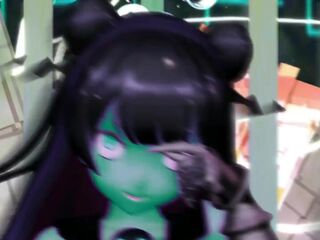 Kancolle Light Cruiser Demon Hentai Nude Dance Monster Girl MMD 3D Dark Green Body Color Edit Smixix