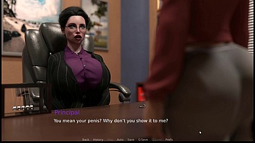 MILF Breeder [ FUTA NTR Hentai Game ] Ep.10 PRINCIPAL fucked by a FUTANARI GIANT COCK with her HUSBAND on the PHONE !