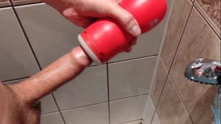Young guy fuck his toy &amp; cum hard