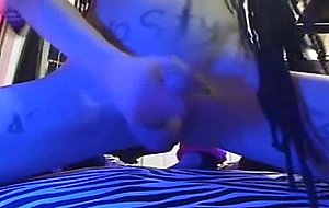 Gothic tgirl cumshot
