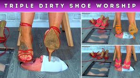 My Friends Shoes: Clean THREE Pairs Of Gemma's Filthiest Shoes With Your Tongue (259) - Head Cam - Shoe Worship Dirty Soles Shoes Heel Heels Licking