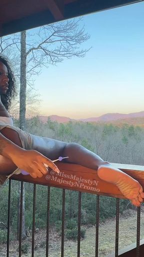Ebony fucks both holes   Clip 1
