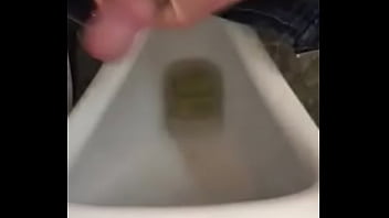jerking off and cumming in public washroom