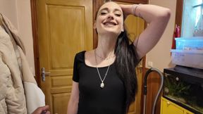 Morning Pee and Blojob with Hairy Brunette