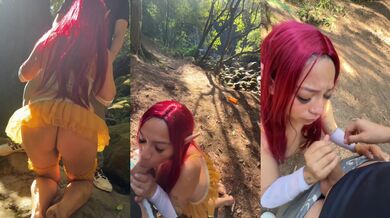 Elfa se cogio a un campesino en el bosque