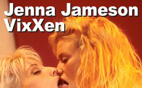 Jenna Jameson & VixXxen lesbians strip eat vibrate