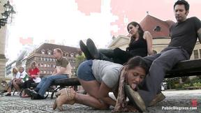 ”Sexy Spanish whore humiliated in public”