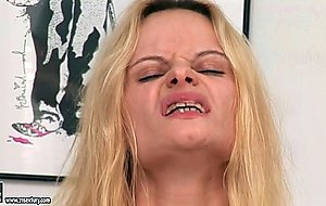 Ann Marie takes sex toy in every hole in solo action