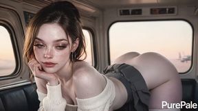 the pale slut on the plane who loves dirty games.[ai]