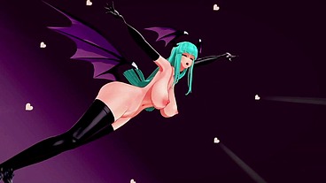 Morrigan Aensland Nude Dance and Sex Hentai Darkstalkers Mmd 3D Clear Blue Hair
