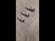 Sissy Toys her ass with Butt plug collection