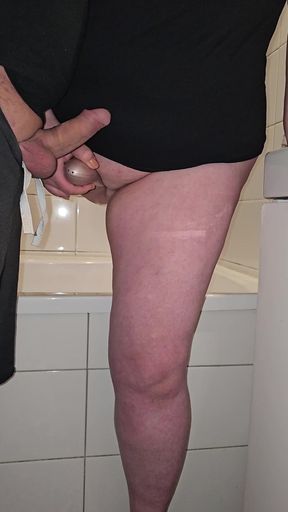 Horny Stepson Begged Me to Cum on My Hairy Pussy Bathroom