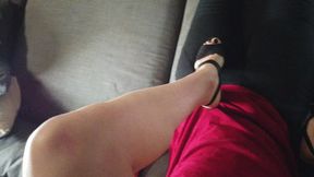 Trampling POV with black high heels