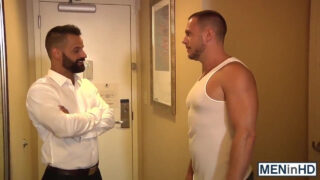 Hans Berlin delivers a hot blowjob then gets his ass fucked hard