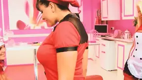 Busty friends share a manhood and enjoy a cumshot together