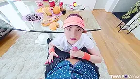Playing With Cock Instead Of Tennis - Mia Evans
