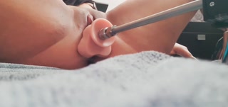 First Time with Fuck Machine Makes Me Squirt and Cum Hard