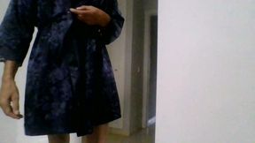 Sliky satin robe with a lovely surprise underneath