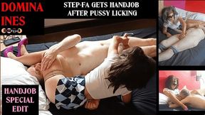 INES MAKES HANDJOB to her STEP-FATHER for reward after good pussy licking (480p)