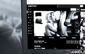 Charlotte Sins is two feet from Seth Gamble naked
