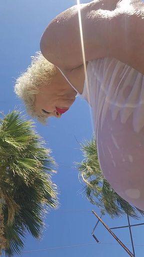 Fat Bimbo at the Pool