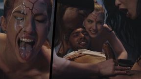 Femdom Reverse Gangbang - Horny&#x1F975; Demons Dominate Lesbians as They Fucks Black Guy with Multiple Creampies