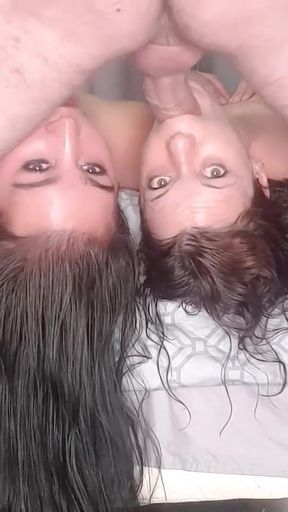 Unforgettable moment from &quot;Two sluts getting upside down face fuck with two camera angles.&quot;