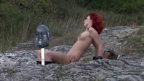 Young gorgeous red head warrior rides a soldier's cock with her tight virgin ass