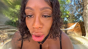 HORNY EBONY MYSTIQUE SUCK MY COCK IN POV